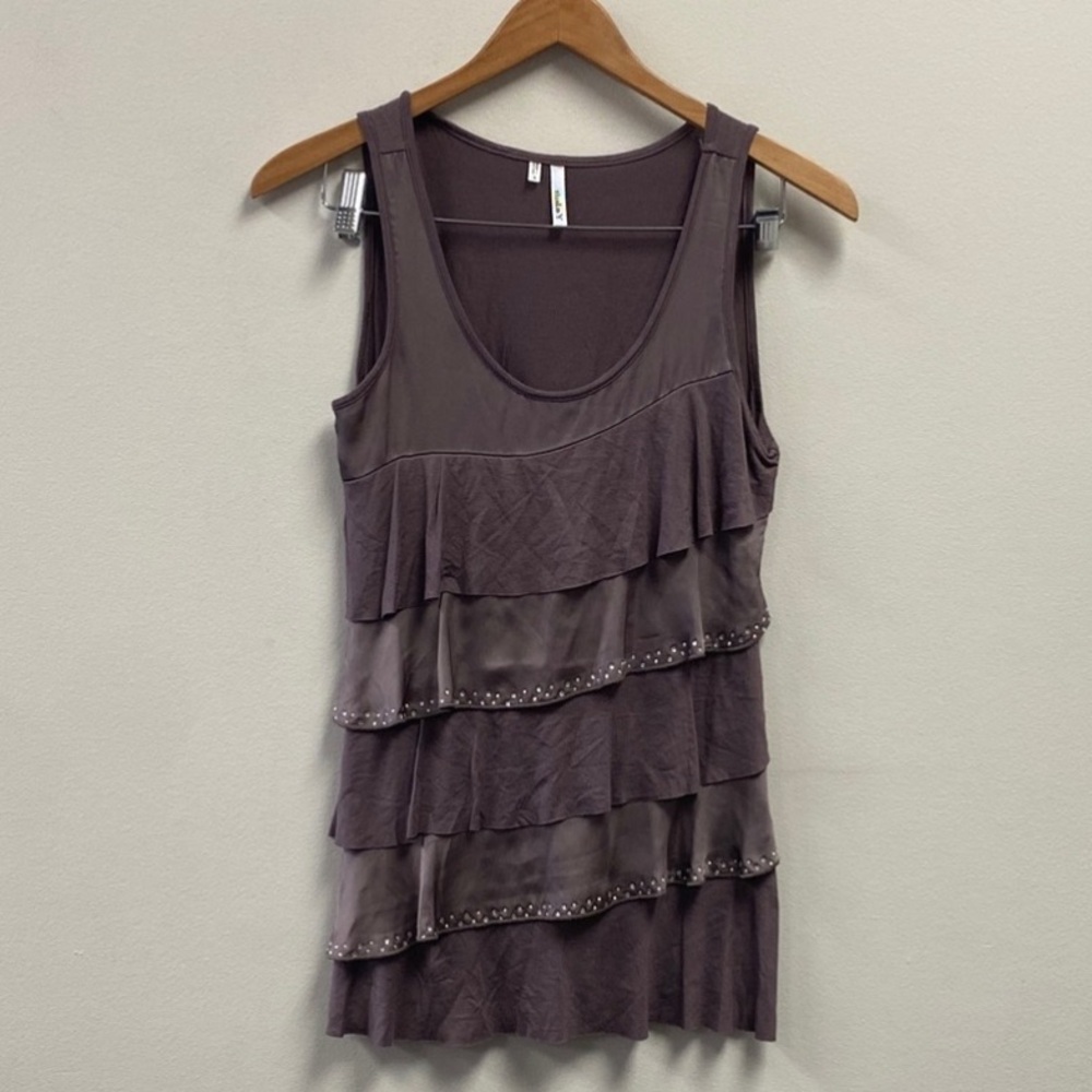 Studio Y Layered Tank Top in Taupe